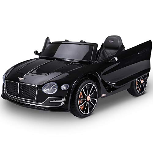 HOMCOM Coche Eléctrico para Niños 2 Modos de Control con Música Faros Brillantes Retroceder Bentley GT Licencia +3 Años Automóvil Infantil 108x60x43 cm Negro