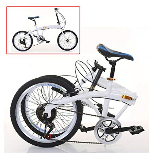 Kaibrite Bicicleta plegable de 20 pulgadas, 7 marchas, sistema de plegado rápido, sistema de freno en V doble