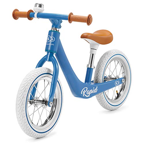 Kinderkraft Bicicleta sin Pedales RAPID, Sólida, Segura, Ajustable, Retro, Azul