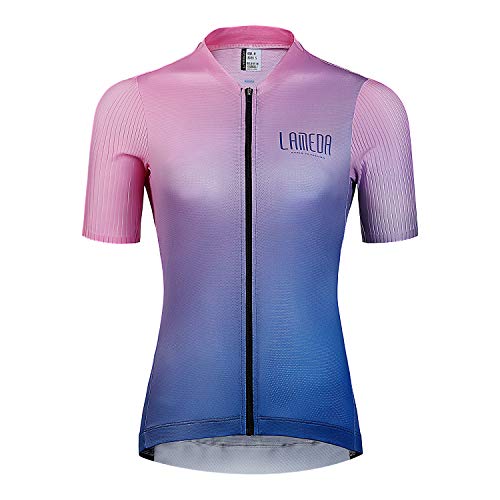 LAMEDA Maillot Ciclismo Mujer Verano Camiseta Ciclista Bicicleta Carretera Jersey Bici Transpirable Secado Rápido Reflectante(Rosa,s)