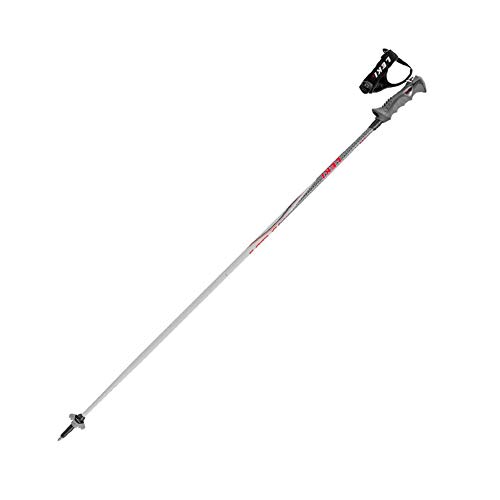 LEKI Speed S Bastones de esquí, con detalles grises, negros, blancos y rojos, Unisex, Hellgrau Schwarz Weiß Rot, 115