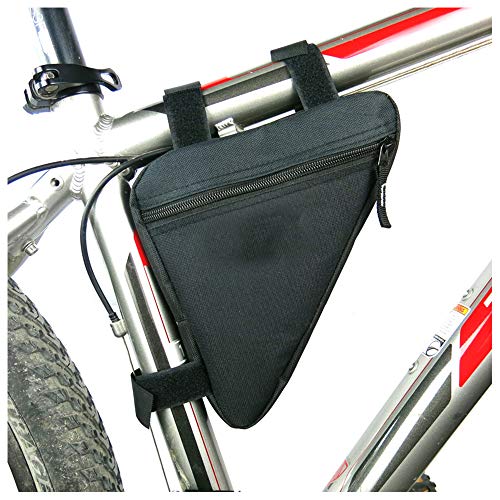 Lezed Bolsos de Bicicleta Triangulares de Nylon, Bicicleta Bolsa de sillín,Bicicletas,Bicicleta de Carreras (Negro)