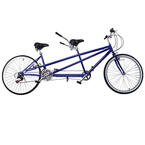 LUCKFY 26 Pulgadas tándem de la Bici - Bicicleta - Pareja Recta Scenery Haz de Padres y niños Doble Recorrido Riding Bicicletas Bicicletas Sightseeing Bicicletas,Azul