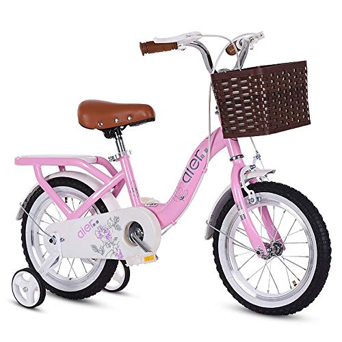 M-YN Bicicleta Niños con Ruedines Rueda de Bicicleta de la Bicicleta Cochecito de niños de Juguete Freestyle niña de Cuatro, con estabilizadores y Cesta (Size : 24chin)
