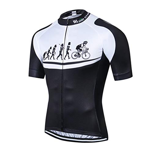 Maillot de ciclismo con manga corta para hombre (2021). Ropa de ciclismo para exteriores, bici de montaña - negro - Large
