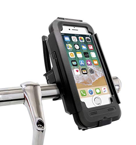 MyGadget Funda Movil para Bicicleta - Soporte para Apple iPhone X/XS con Touch ID - Portamoviles Impermeable - Bolsa para Manillar de Bici/Moto - Negro