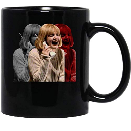 N\A Casey Becker Drew Barrymore Scream 90s Phone Scary Horror Rojo Blanco Taza de café Divertida para Mujeres y Hombres Tazas de té Té