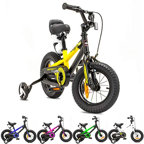 NB Parts - Bicicleta infantil para niños y niñas, BMX, a partir de 3 años, 12 pulgadas / 16 pulgadas, color amarillo opaco, tamaño 12