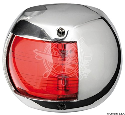 Osculati Fanale Compact 12 INOX Rosso (Compact 12 AISI 316/112.5° Red Navigation Light)