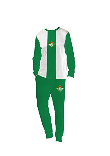 Real Betis Balompié Pijama Adulto TS Real Betis Conjuntos, Multicolor Blanco/Verde, Small (Tamaño del fabricante: S) para Hombre