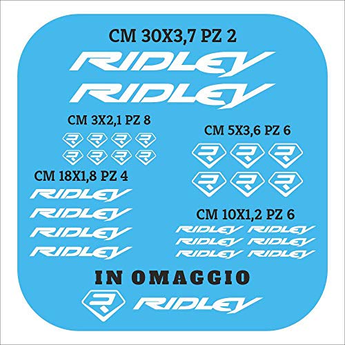 Ridley - Juego de adhesivos precortados individualmente, compatibles con kit de calcomanías personalizables, color bicicleta