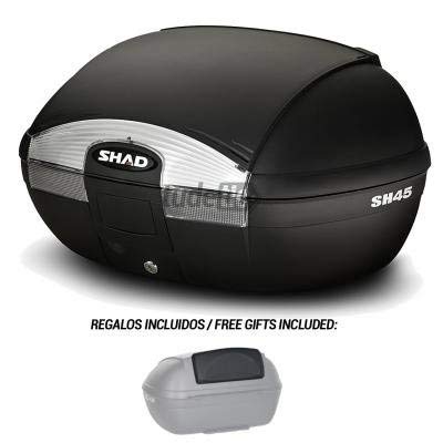 SHAD - D0B45100-KIT1/214 : Baul trasero o maleta para scooter moto SH45 SH 45 + RESPALDO REGALO