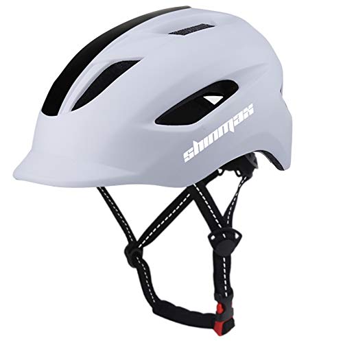 Shinmax Casco Bicicleta,Certificación CE,con luz Trasera LED y Diseño de Cinturón de Seguridad Reflectante,Montar Ski & Snowboard Casco Unisex Cascos Bici Adultos,Cascos Bicicleta Carretera 57-62CM