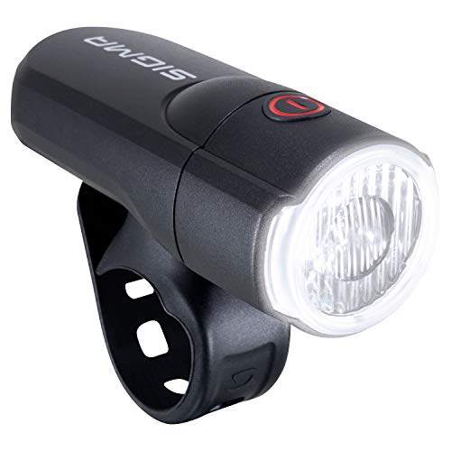 Sigma Sport - Aura 30 | Faro de Bicicleta LED 30 Lux | Faro Delantero con batería Que Cumple la normativa Alemana de tráfico | Color: Negro