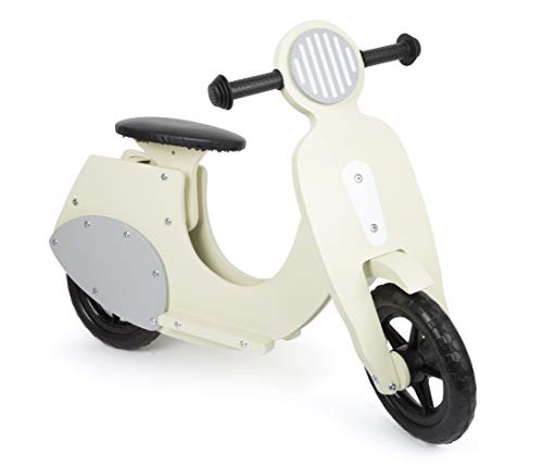 Small Foot 11978 Bicicleta de aprendizaje scooter "Bella Italia" de madera, a partir de los 3 años (crema)