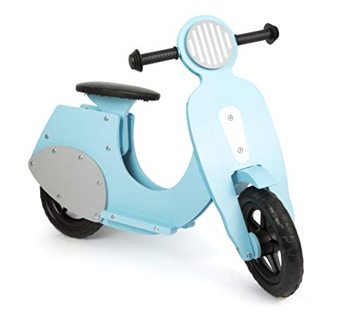 Small Foot 11979 Bicicleta de aprendizaje scooter "Bella Italia" de madera, a partir de los 3 años (azul)