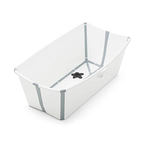 STOKKE® Flexi Bath® - Bañera de bebé plegable para ducha │ Piscina portátil con base antideslizante para niños de 0 a 4 años - Color: Blanco
