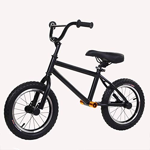 T-XYD Niños de la Bici sin Pedal de 14 Pulgadas por 3-6 años (Altura de 88-120 cm) El Marco Ligero de Acero de Alto Carbono con Fuerte Capacidad de Carga,Negro