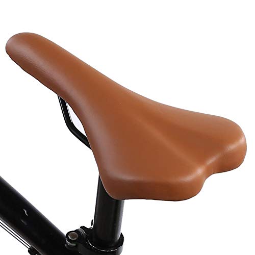 VGEBY1 Asiento de Bicicleta, 2 Colores Cojín de Ciclismo de sillín de Bicicleta de Cuero PU Resistente a los Golpes y Resistente al Desgaste(Marrón)