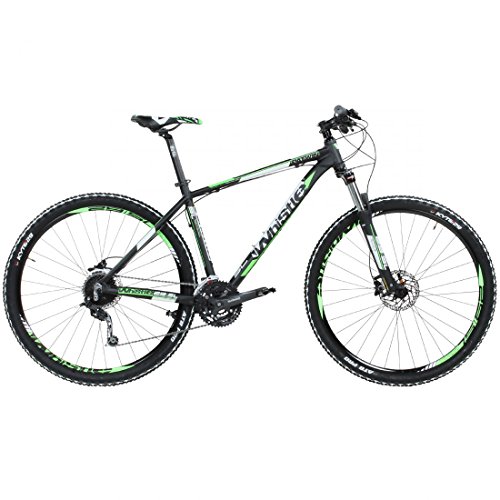 Whistle Patwin 1501 27S Bicicleta de montaña, 29 pulgadas, color negro y verde, color , tamaño 17 pulgadas, tamaño de cuadro 17.00 inches, tamaño de rueda 29.00 inches