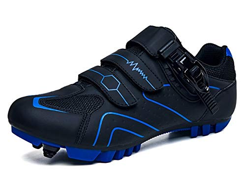 Zapatillas de Ciclismo Carretera Hombre de Calas MTB Specialized Mujer Zapatos de Bicicleta de Montaña Transpirables Exteriores Negro Azul 43