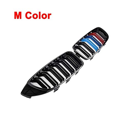1 Par Negro brillante/M frente Color riñón Grill parachoques de la parrilla doble listón línea de ajuste for BMW Serie 6 F06 F12 F13 M6 2012-2017 Car Styling (Color : M Color)