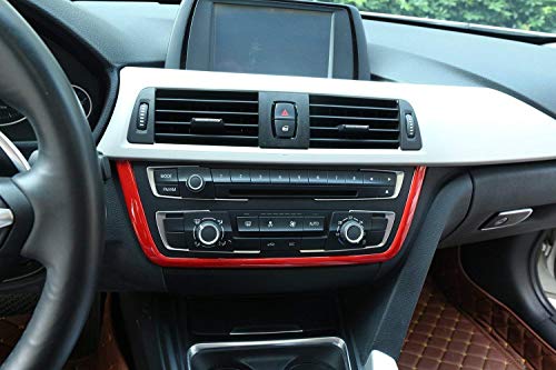 AUTO Pro Para Serie 3 F30 316 318 320 ABS cromado interior ABS cromado panel central marco embellecedor rojo