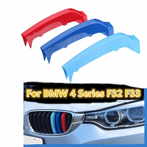 BizTech ® Parrillas de coche Inserciones Rayas decoración Compatible con BMW 4 Serie F32 F33 2014-2018 9 rejillas M Power M Sport Tech