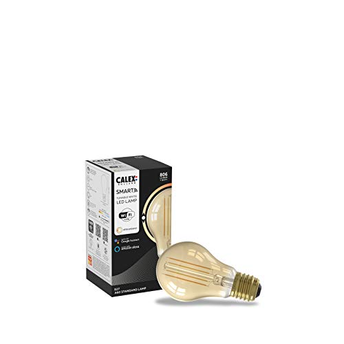 Calex Smart Home - Bombilla LED dorada GLS A60 E27 220-240V 7W 806lm 1800-3000K