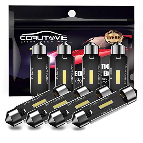 CCAUTOVIE Bombilla LED Festoon Canbus sin errores C5W Festoon LED de 39 mm para interior de coche, domo, mapa, puerta de cortesía, luces de matrícula (39mm 8pcs)