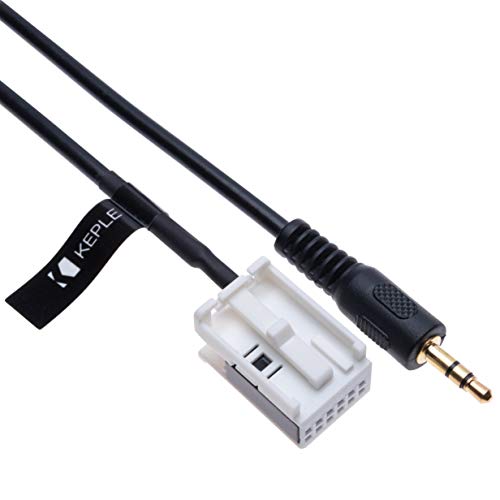 Entrada AUX Cable de Auto audio Adaptador compatible con BMW E60 E63 E64 E65 E66 E81 E82 E87 E88 E90 E91 E92 93 Reproductor de CD Navegador 12 pines Transmisor Cambiador Conector Cable Extensión 1.5 m