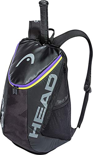 Head Backpack Tour Team-Mochila de Tenis para 2 Raquetas con Correas Acolchadas para el Hombro y Compartimento para Zapatos, Color Morado, Unisex, Negro/Mixto