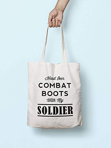 Head Over Botas de combate con My Soldier - Bolsa con asas largas lavables y reutilizables, gran elección para regalo