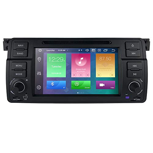 hizpo Reproductor de Radio para Coche Android 10 con Bluetooth navegación GPS Pantalla táctil de 7 Pulgadas Control de Volante WiFi USB SD CAM-in Apto para 3 Serie E46 M3 Rover75 MG ZT