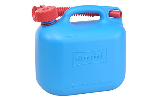 Hünersdorff Bidón para carburante STANDARD 5 L, PEAD Azul, con homologación UN y accesorios rojos