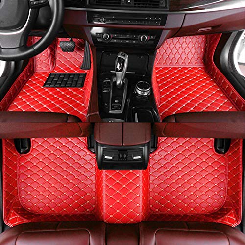Juego de alfombrillas de piel para todo tipo de climas para BMW M3 E92 (4 puertas) 2007 – 2013, cobertura completa, alfombrillas de lujo impermeables y antideslizantes, color rojo