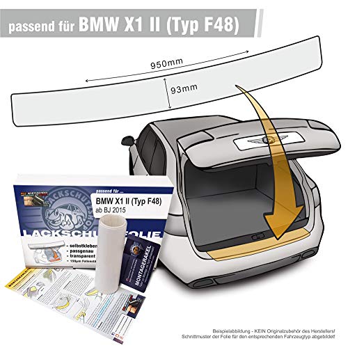 Lackschutzshop - Lámina protectora de pintura compatible con protección de borde de carga para BMW X1 II (tipo F48) – transparente 150 µm