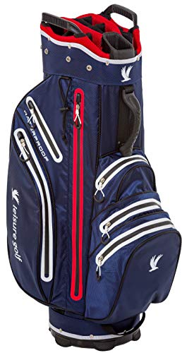 Leisure Aqua Protect - Bolsa impermeable para palos de golf (14 unidades), azul, blanco y rojo.