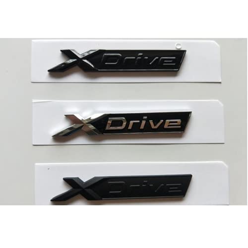 Letras de defensa negras cromadas XDrive Emblemas para BMW 1 3 4 5 6 7 Series X1 X3 X4 X5 X6 Z4 GT X Drive insignias (negro mate, X Drive)