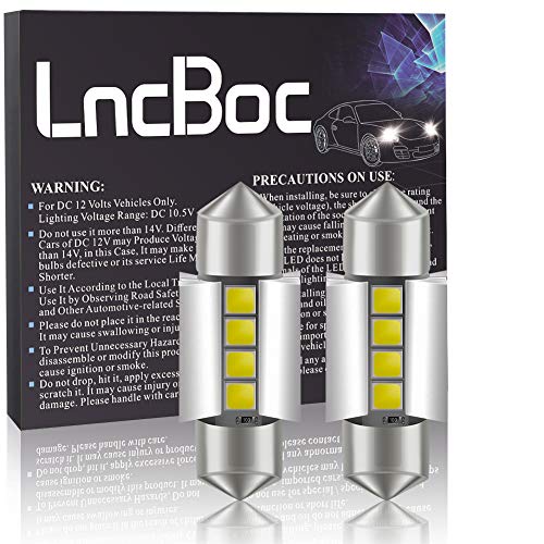 LncBoc 31mm C5W LED Feston 4SMD-3030 LED Blanca Luz Interior de Coche Festón Lámpara Blanco C5W luz de la placa del adorno de la boveda del bulbo Auto Dome Bombilla 2 Paquetes