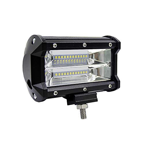 Luces de trabajo LED para trabajo fuera de carretera con barra de luz LED de 5 pulgadas y 72 W, luz de conducción impermeable Superlight Spotlight IP67 para ATV UTV SUV Boat 2pcs