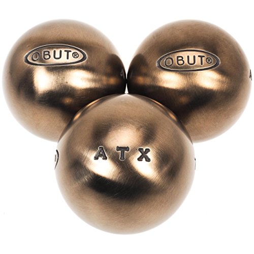 Obut ATX – Bolas de petanca de competición, 74 mm (M), personalizables, plateado metálico, 680g