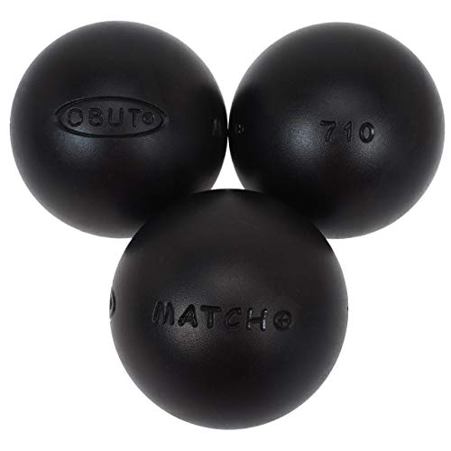 Obut Match+ – Bolas de petanca, dureza+ – 76 mm, Negro , 710g