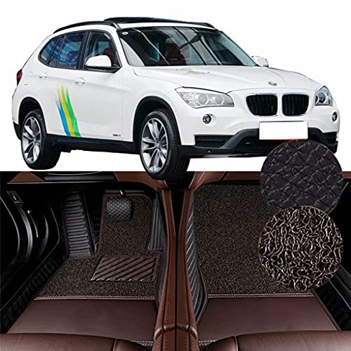 QCYP Alfombrillas para Coches Adecuado para BMW X1 sDrive18i Sport Design Package 5 Puertas y 5 plazas SUV 2014 Alfombrillas para Todo Tipo de Clima Alfombras de Auto,LHD