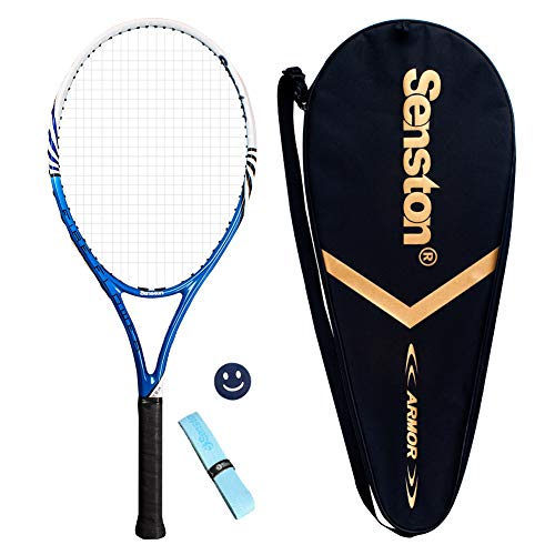 Senston Raqueta de Tenis Unisex,Incluido Bolsa de Tenis / 1 Grip / 1 Amortiguadores,Azul