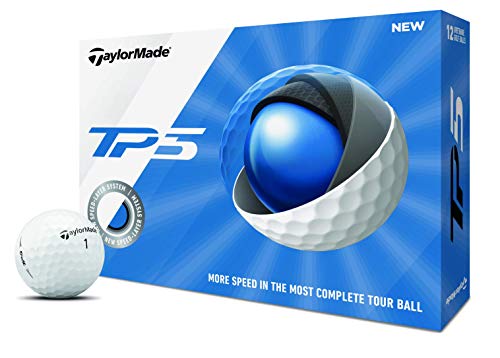 TaylorMade TP5 - Pelotas de Golf, Unisex Adulto, Pelota de Golf, M7152201, Blanco, One Dozen