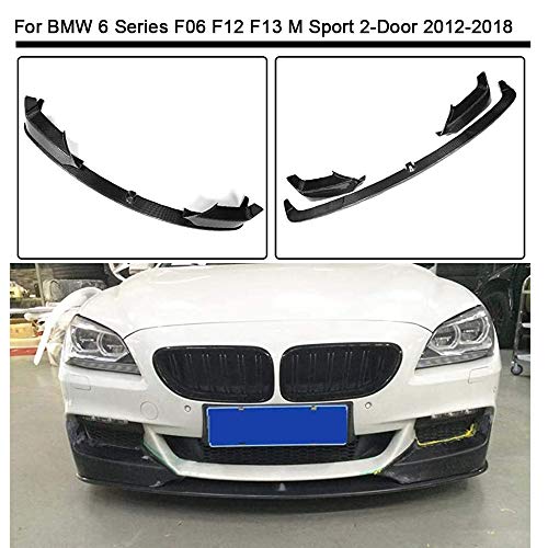 TGFOF Compatible con BMW Serie 6 F06 F12 F13 640i 650i M Paquete 2 Puertas 2012-2018 Fibra de Carbono Frente Chin Spoiler Splitter Protector