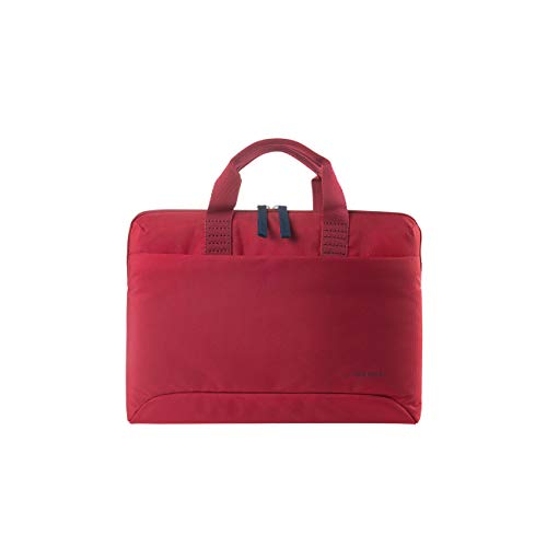 Tucano Smilza bolsa super slim con detalles contrastantes para portátiles de 13"/14", en rojo.