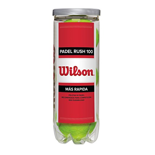 Wilson Padel Rush 100 Pelotas de pádel, pack de 3, para superficies artificiales (Omni Court), Unisex, Amarillo