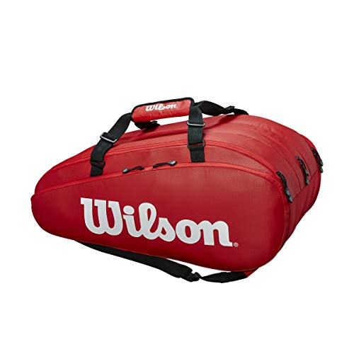 Wilson Tour 3 Comp Bolsa de tenis, para hasta 15 raquetas, unisex, rojo